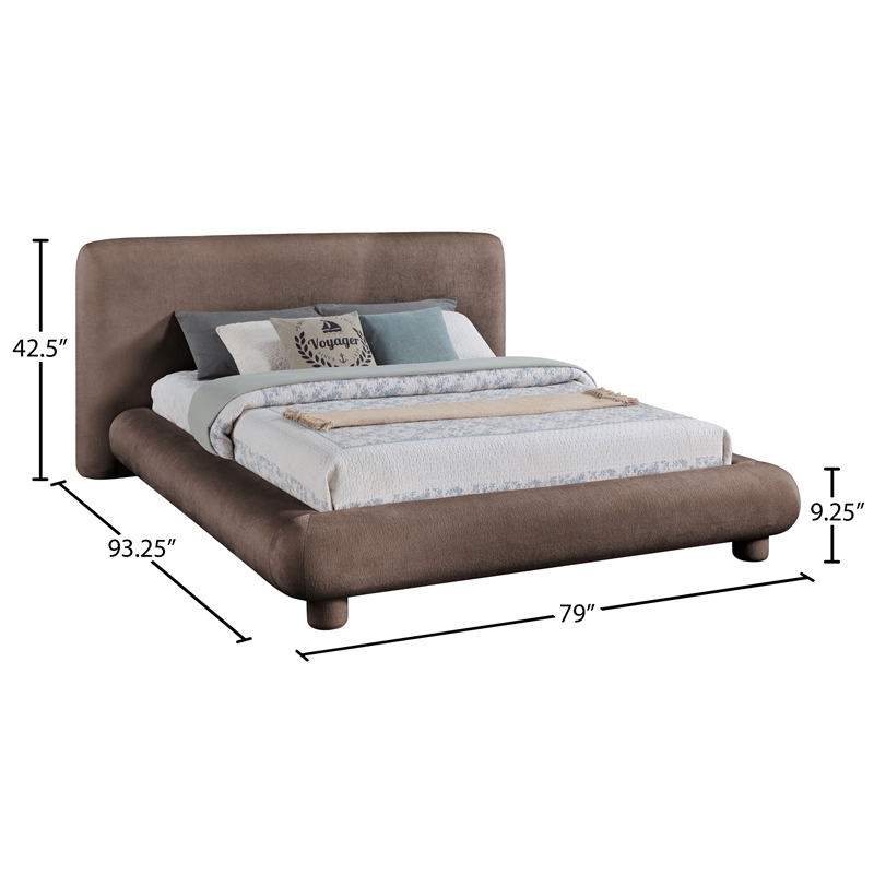 Bowery Hill Contemporary Brown Chenille Fabric Upholstered Full Bed