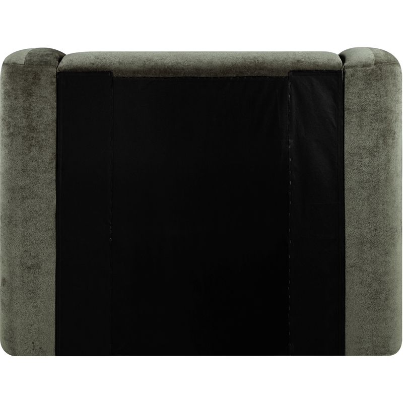 Bowery Hill Contemporary Green Chenille Fabric Upholstered Twin Bed
