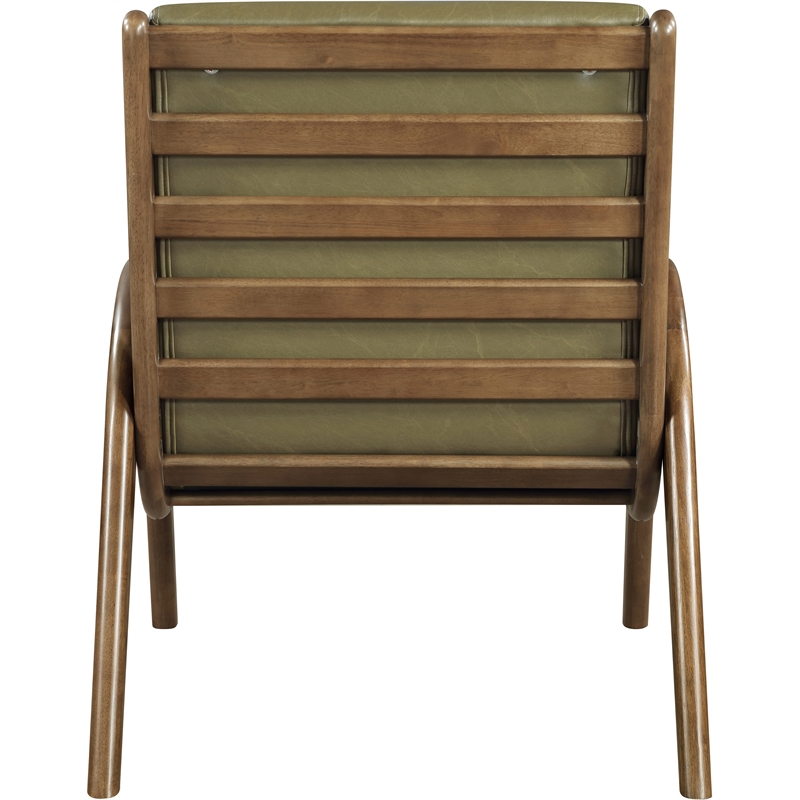 Bowery Hill Contemporary Rich Olive Vegan Leather Accent Chair