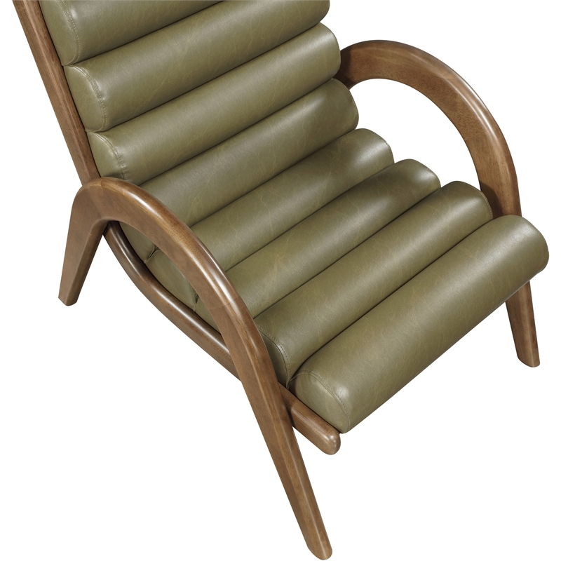 Bowery Hill Contemporary Rich Olive Vegan Leather Accent Chair