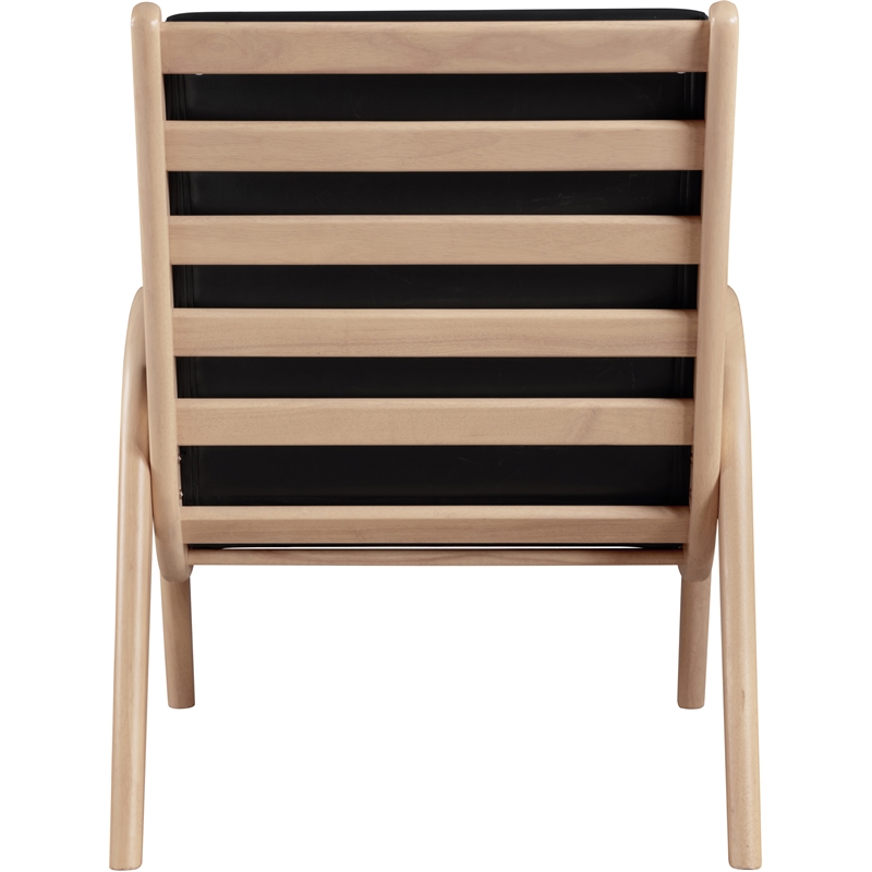 Bowery Hill Contemporary Rich Black Vegan Leather Accent Chair