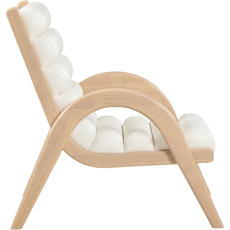 Bowery Hill Contemporary Rich Cream Vegan Leather Accent Chair
