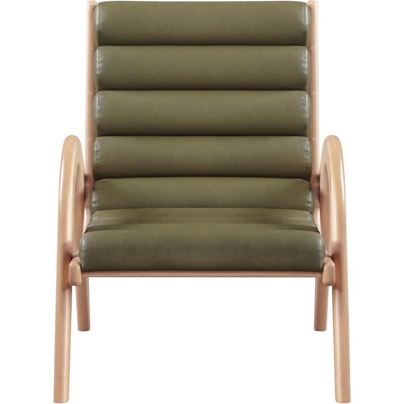 Bowery Hill Contemporary Rich Olive Vegan Leather Accent Chair