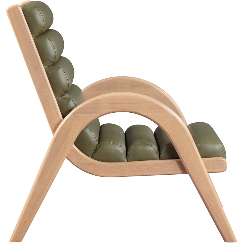 Bowery Hill Contemporary Rich Olive Vegan Leather Accent Chair