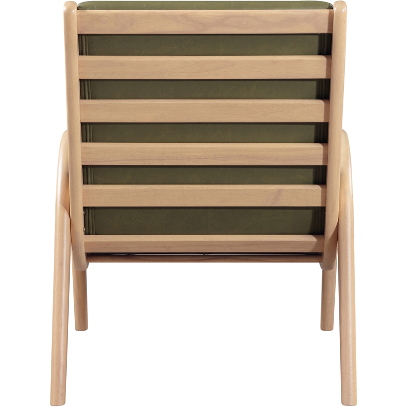 Bowery Hill Contemporary Rich Olive Vegan Leather Accent Chair