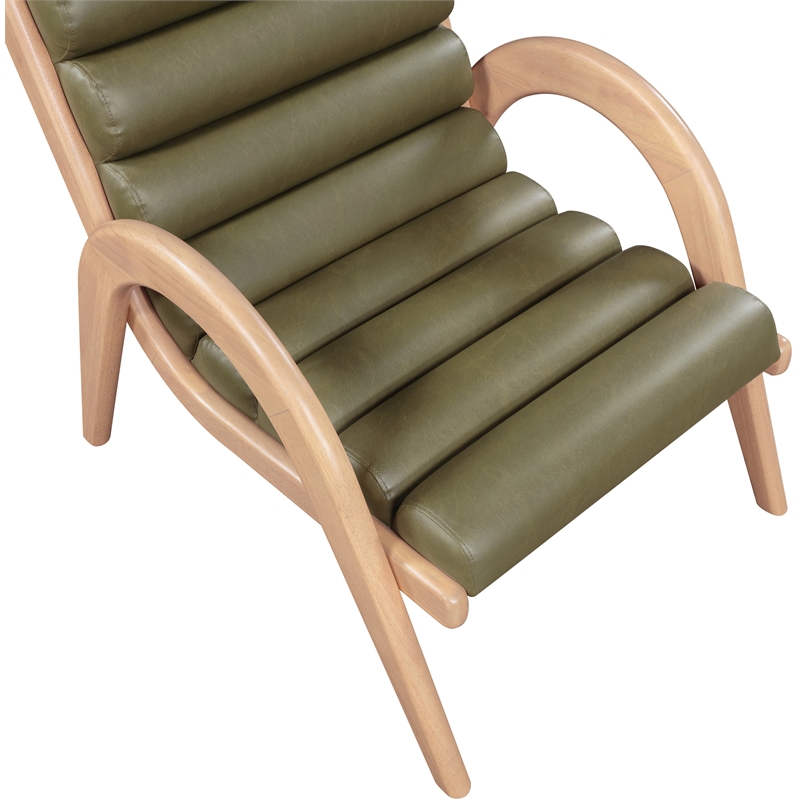Bowery Hill Contemporary Rich Olive Vegan Leather Accent Chair