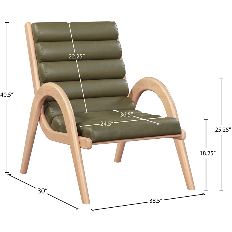 Bowery Hill Contemporary Rich Olive Vegan Leather Accent Chair