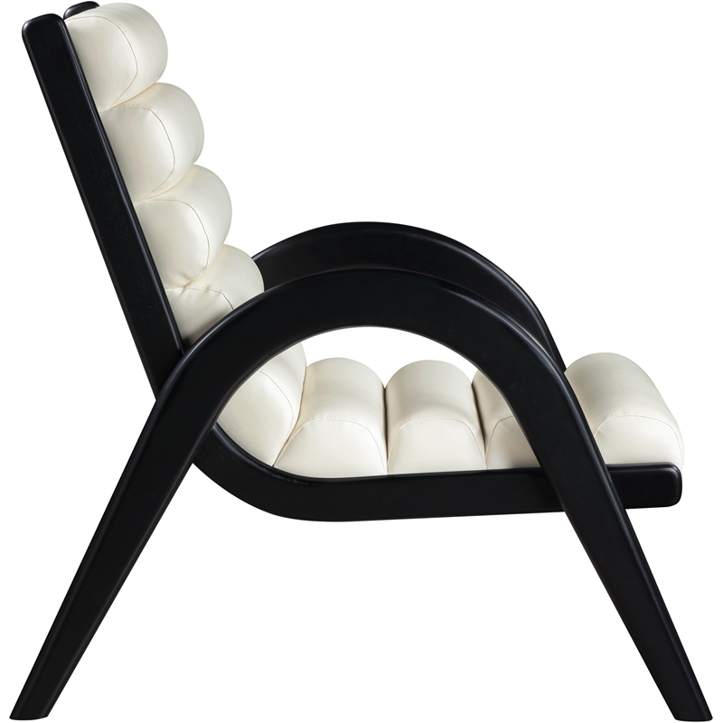 Bowery Hill Contemporary Rich Cream Vegan Leather Accent Chair