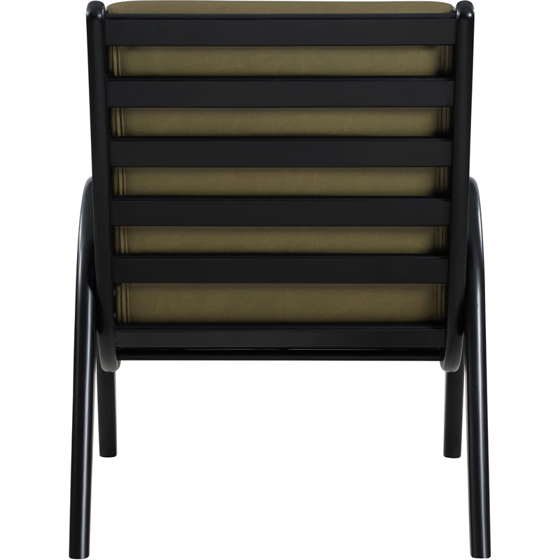 Bowery Hill Contemporary Rich Olive Vegan Leather Accent Chair