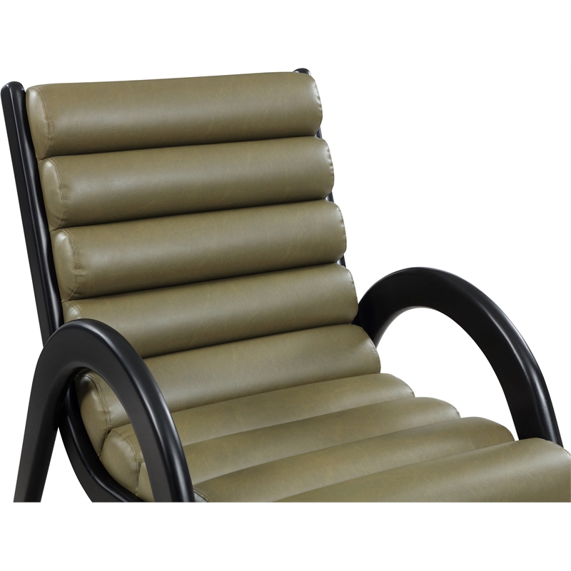 Bowery Hill Contemporary Rich Olive Vegan Leather Accent Chair