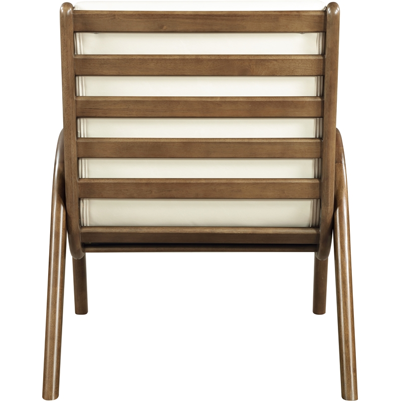 Bowery Hill Contemporary Rich Cream Vegan Leather Accent Chair