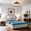 Bowery Hill Contemporary Cream Linen Textured Fabric Full Bed