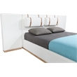 Bowery Hill Contemporary Cream Linen Textured Fabric Full Bed