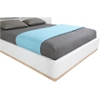 Bowery Hill Contemporary Cream Linen Textured Fabric Full Bed