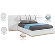 Bowery Hill Contemporary Cream Linen Textured Fabric Full Bed