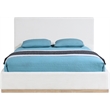 Bowery Hill Contemporary Cream Linen Textured Fabric King Bed