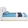 Bowery Hill Contemporary Cream Linen Textured Fabric King Bed