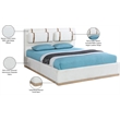 Bowery Hill Contemporary Cream Linen Textured Fabric King Bed