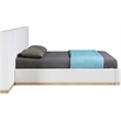 Bowery Hill Contemporary Cream Linen Textured Fabric Queen Bed