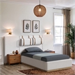 Bowery Hill Contemporary Cream Linen Textured Fabric Twin Bed