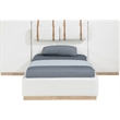 Bowery Hill Contemporary Cream Linen Textured Fabric Twin Bed