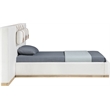 Bowery Hill Contemporary Cream Linen Textured Fabric Twin Bed