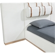 Bowery Hill Contemporary Cream Linen Textured Fabric Twin Bed