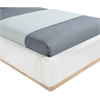Bowery Hill Contemporary Cream Linen Textured Fabric Twin Bed