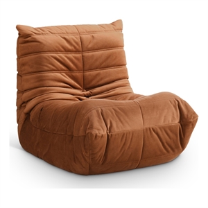 Bowery Hill Contemporary Soft Cognac Velvet Upholstered Chair