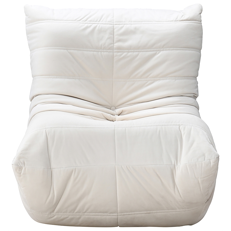 Bowery Hill Contemporary Soft Cream Velvet Upholstered Chair