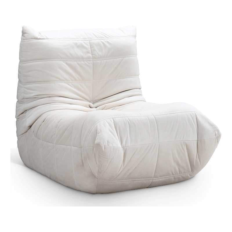 Bowery Hill Contemporary Soft Cream Velvet Upholstered Chair