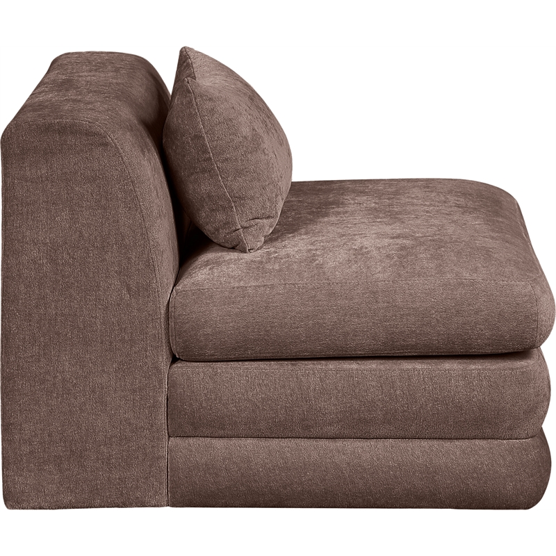 Bowery Hill Contemporary Brown Chenille Fabric Modular Chair
