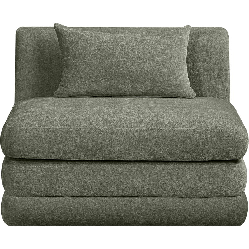 Bowery Hill Contemporary Green Chenille Fabric Modular Chair
