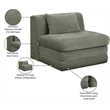Bowery Hill Contemporary Green Chenille Fabric Modular Chair