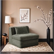 Bowery Hill Contemporary Green Chenille Fabric Modular Chair