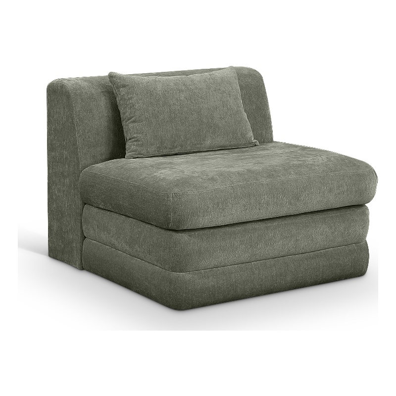 Bowery Hill Contemporary Green Chenille Fabric Modular Chair