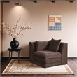 Bowery Hill Contemporary Brown Chenille Fabric Corner Modular Chair
