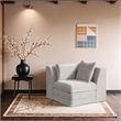 Bowery Hill Contemporary Cream Chenille Fabric Corner Modular Chair