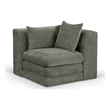 Bowery Hill Contemporary Green Chenille Fabric Corner Modular Chair