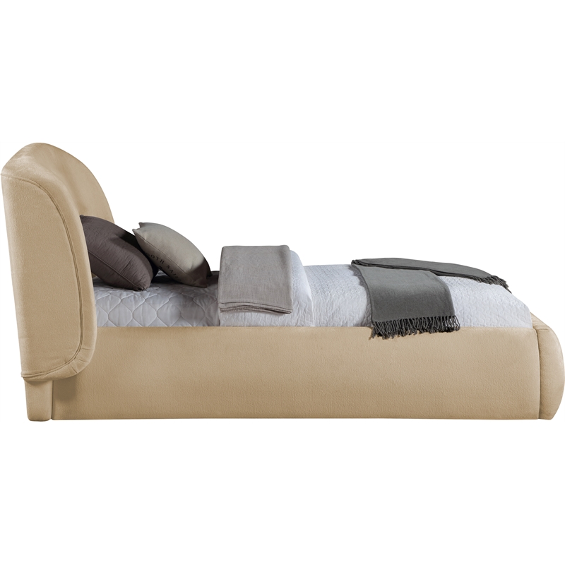 Bowery Hill Contemporary Beige Chenille Fabric Upholstered Twin Bed