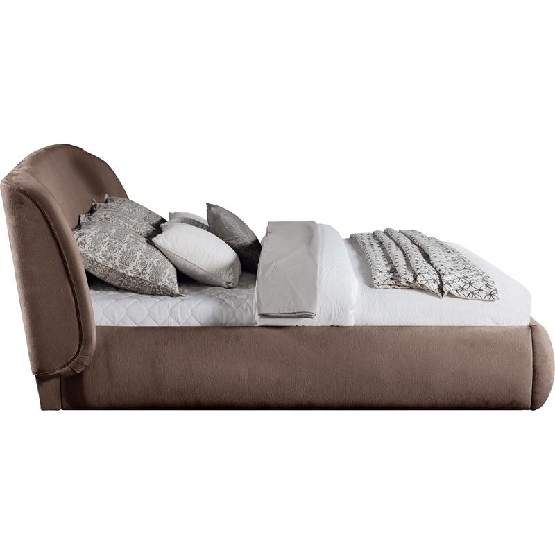 Bowery Hill Contemporary Brown Chenille Fabric Upholstered Full Bed
