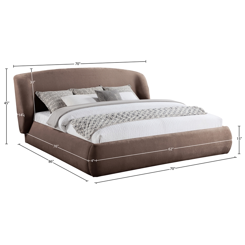 Bowery Hill Contemporary Brown Chenille Fabric Upholstered Full Bed
