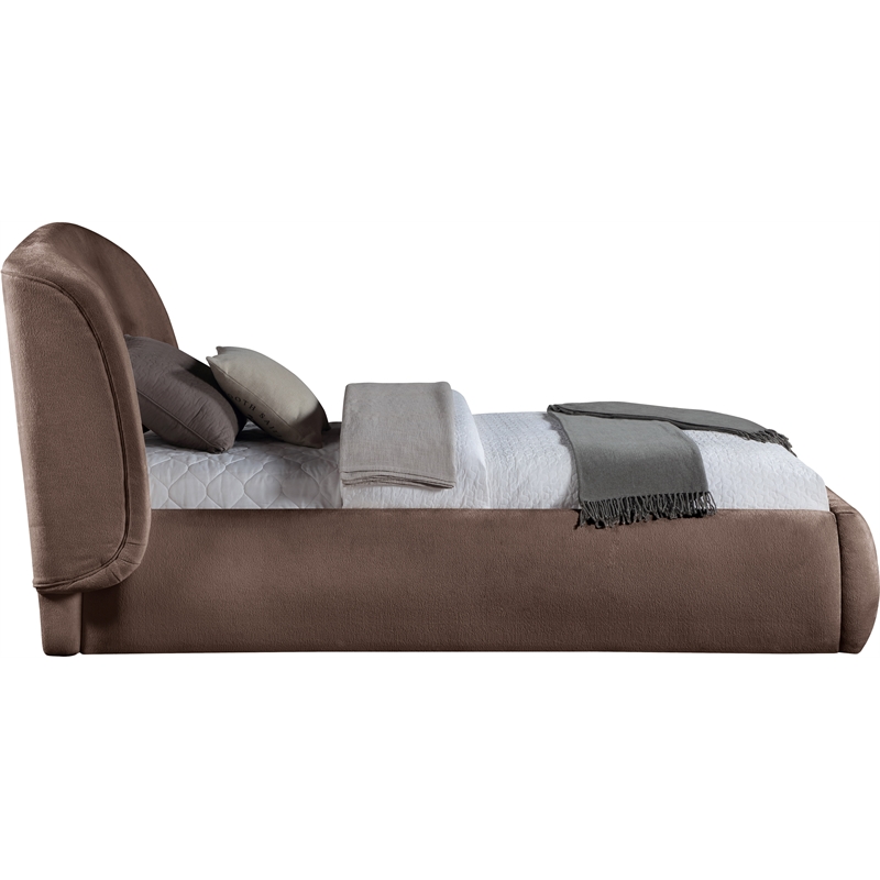 Bowery Hill Contemporary Brown Chenille Fabric Upholstered Twin Bed
