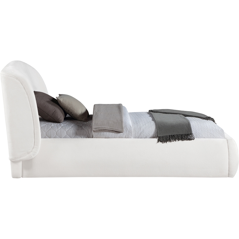 Bowery Hill Contemporary Cream Chenille Fabric Upholstered Twin Bed
