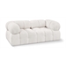 Cream/3-Piece: 1 Armless Chair, 2 Ottoman