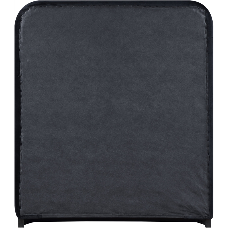 Bowery Hill Contemporary Black Durable Velvet Upholstered Twin Bed