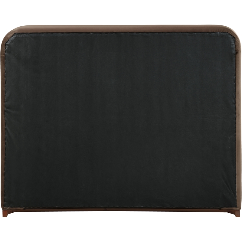 Bowery Hill Contemporary Brown Durable Velvet Upholstered Full Bed