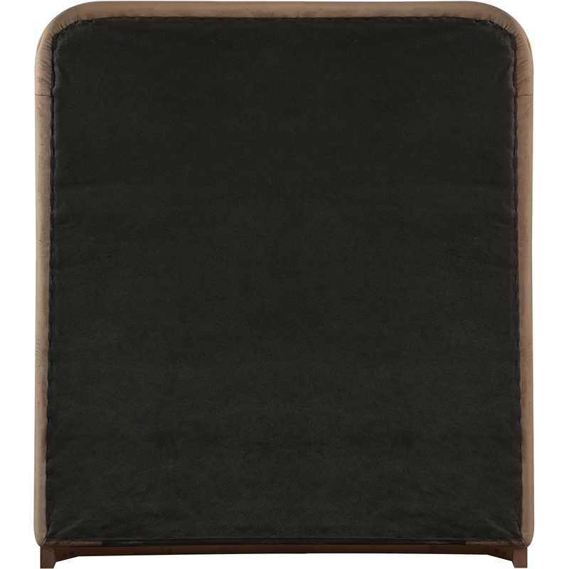 Bowery Hill Contemporary Brown Durable Velvet Upholstered Twin Bed