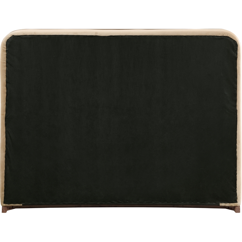 Bowery Hill Contemporary Beige Durable Velvet Upholstered Full Bed