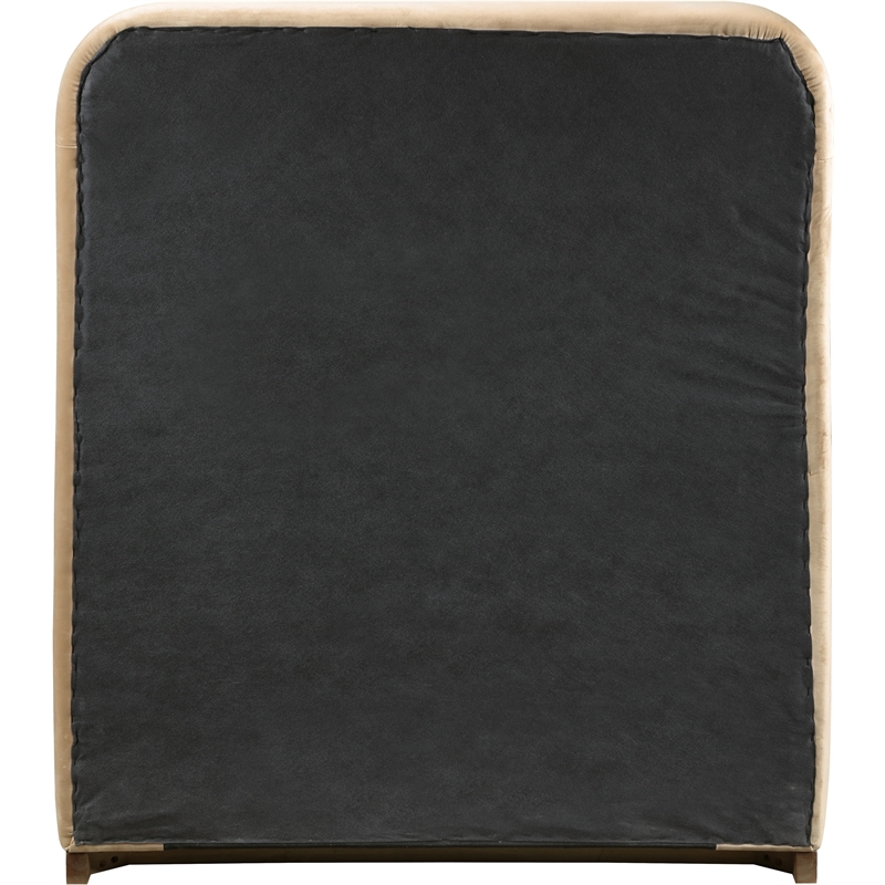Bowery Hill Contemporary Beige Durable Velvet Upholstered Twin Bed